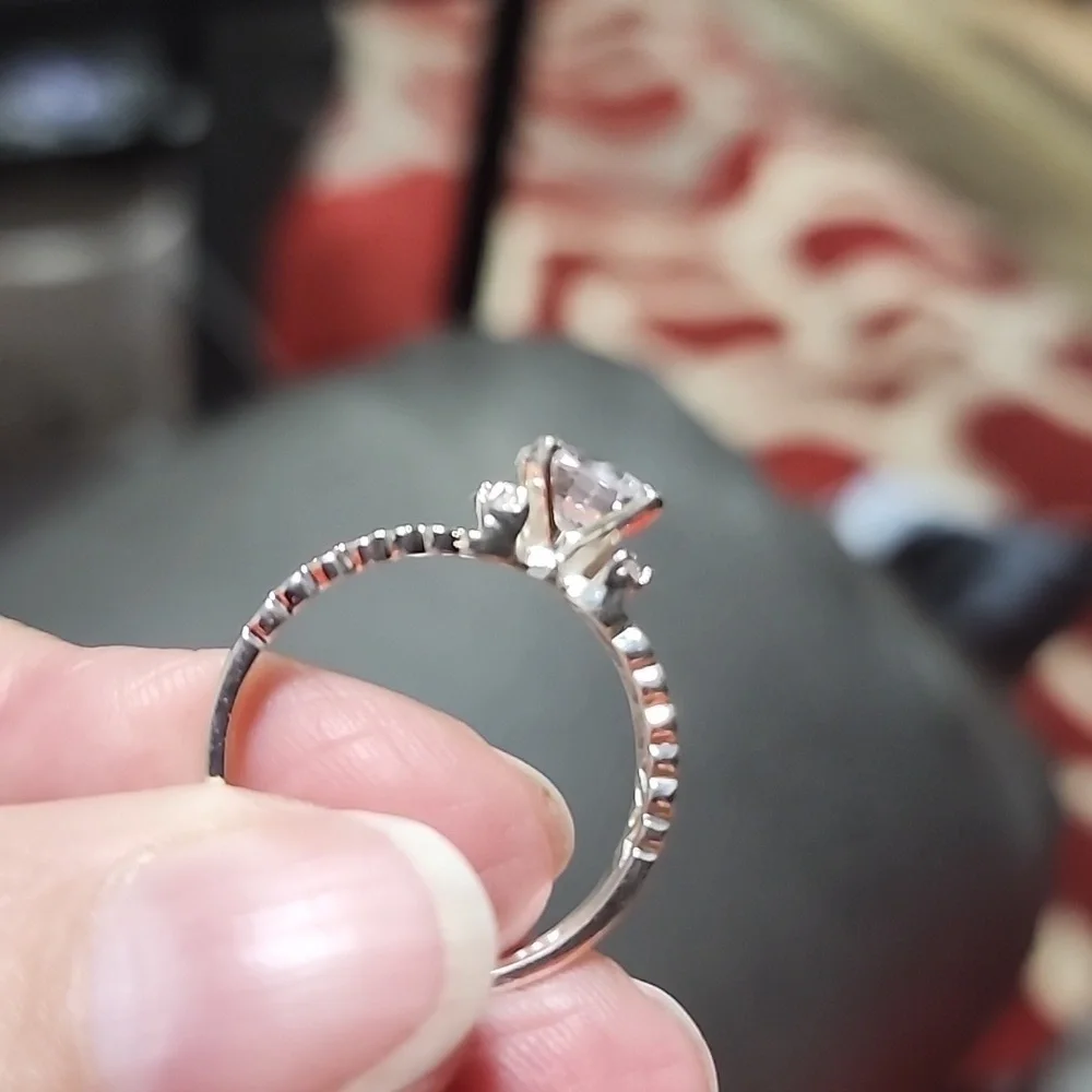 Sterling Silver Solitaire Ring Size 7